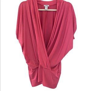 Cache pink shirt sleeve bad wing top size medium